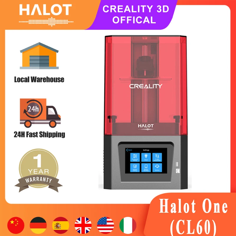 Cheap كرياليتي الرسمية طابعة ثلاثية الأبعاد هالوت واحد (CL 60) الراتنج الأشعة فوق البنفسجية الراتنج طابعة مصدر ضوء متكامل عالية الدقة LCD التصوير