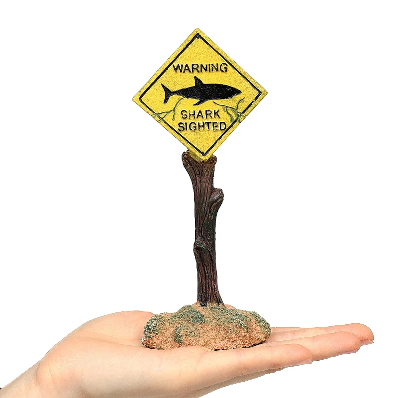 Accessori d'abbellimento del segnale d'avvertimento dello squalo artificiale degli ornamenti della decorazione dell'acquario della resina per il fondo dell'acquario del carro armato di pesce