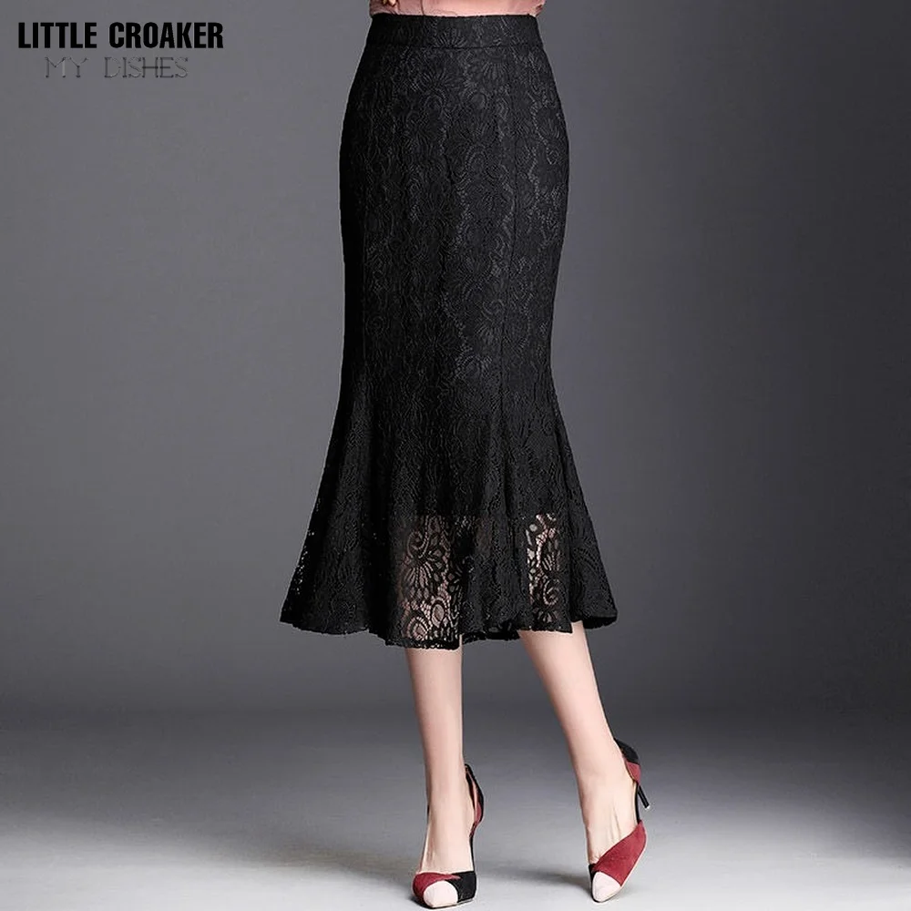 

Юбка-миди Женская кружевная с завышенной талией, на молнии