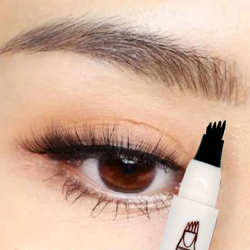 

4 Point Eyebrow Pencil Waterproof Liquid Eyebrow Pen Makeup Long Lasting 4 Fork Tip Brow Pen Cosmetic Microblade Brow Pencil