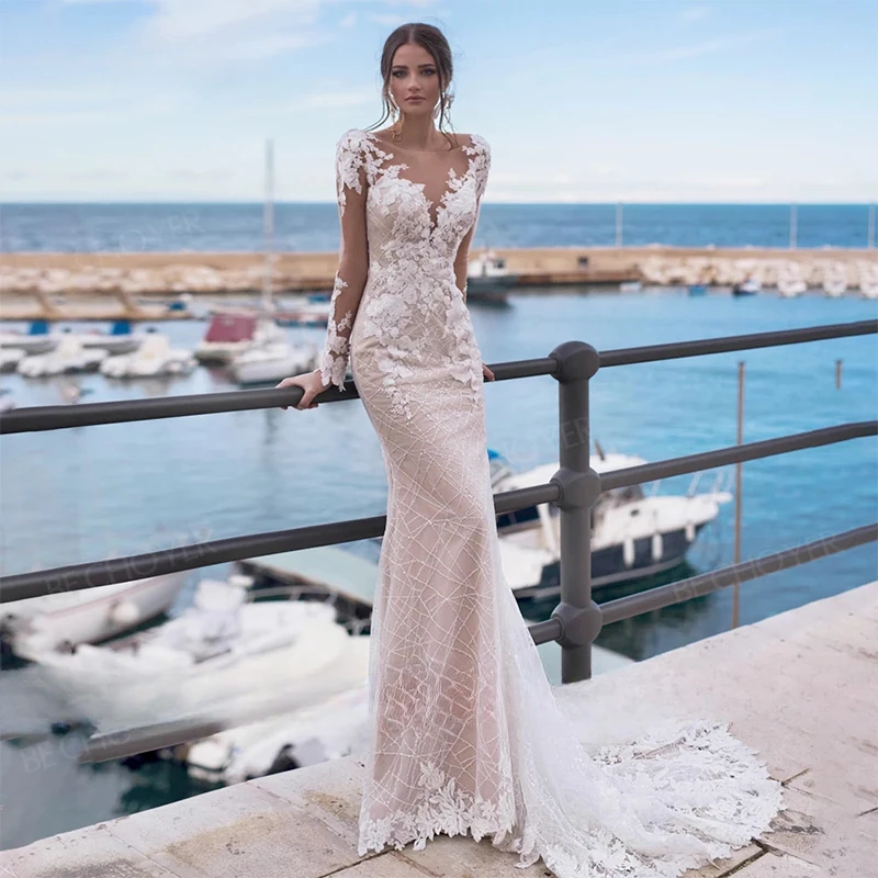 

Женское длинное свадебное платье It's yiiya, белое платье с V-образным вырезом, расшитое бисером, с открытой спиной и юбкой годе на лето 2019