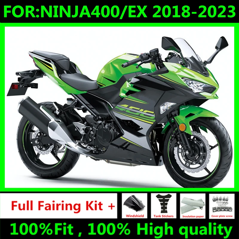 

Новый комплект обтекателей для мотоцикла ABS подходит для Ninja400 EX400 EX Ninja 400 2018 2019 2020 2021 2022 2023 полный комплект обтекателей черный зеленый