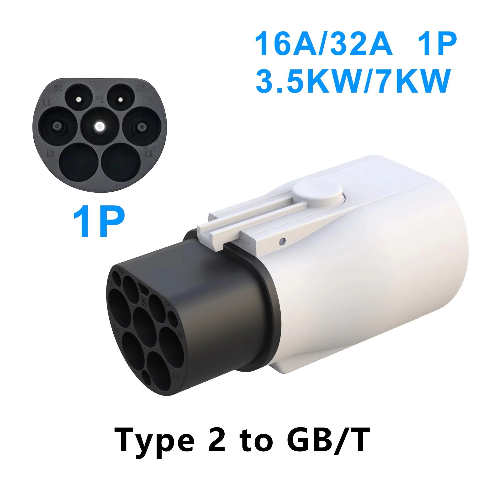 

Адаптер evsow Type 2 к GBT Адаптер зарядного устройства для электромобилей Адаптер преобразователя зарядки электромобиля Разъем EV 16A 32A Адаптер
