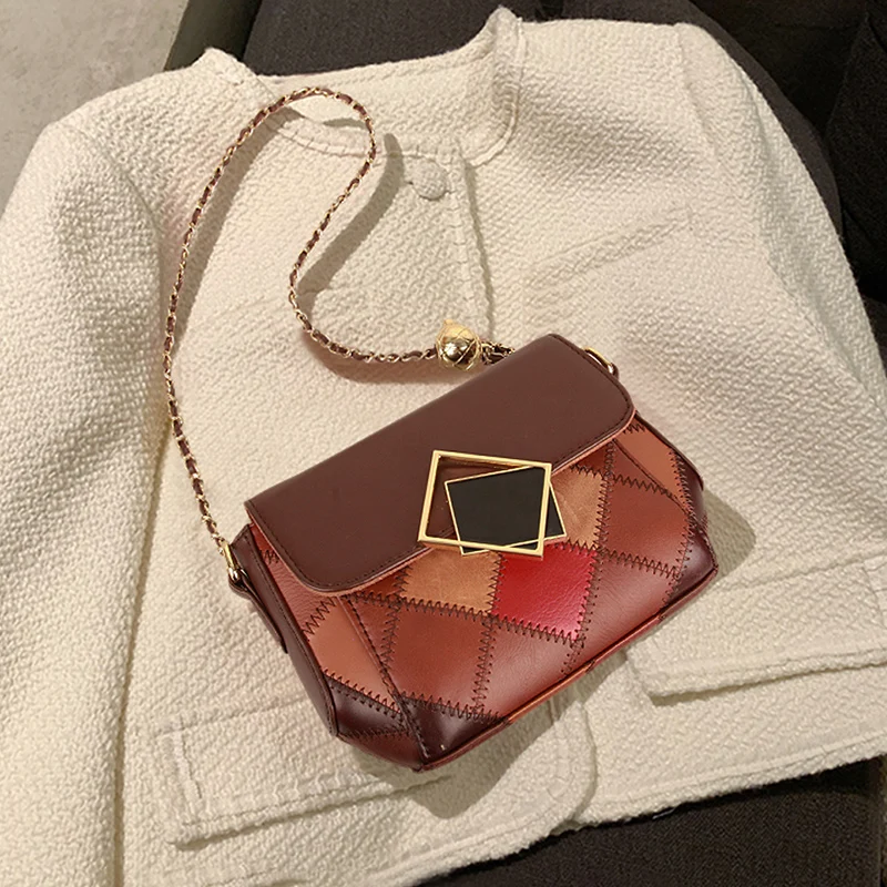 Crossbody Bags Women Multicolor Small Bag Adjustable Shoulder Straps Genuine Leather Leather Shoulder Bag Female Fashion Design