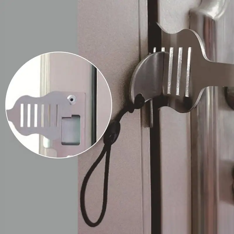

Stainless Steel Punch-Free Door Locks Anti-theft Door Stop Portable Stopper Door Lock For Travel Hotel Motel Dormitory 2023 New