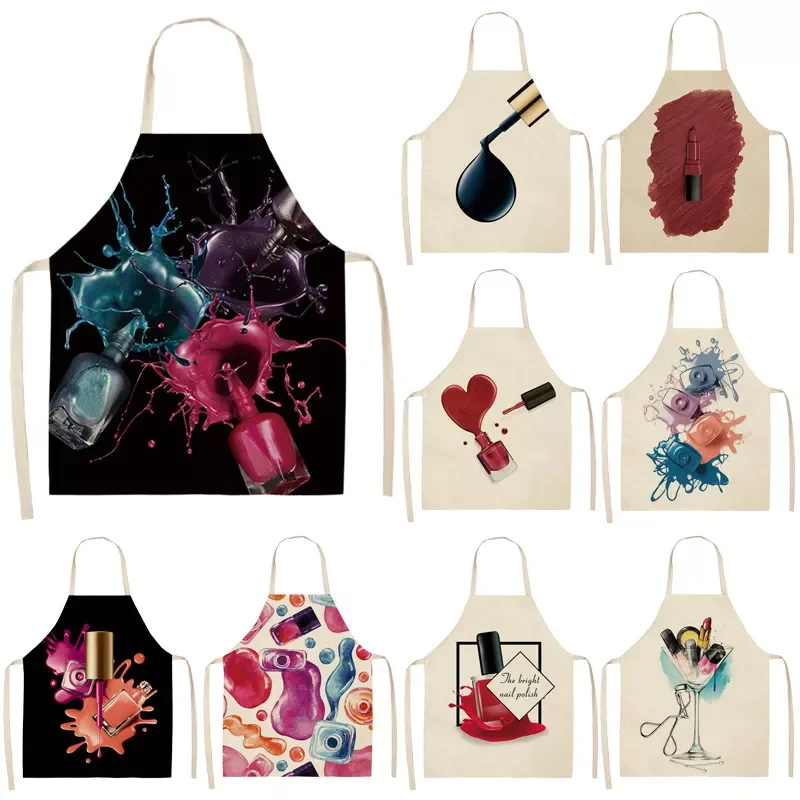 

Women's Nail Polish Lipstick Pattern Apron Baking Accessories Apron Women's Cooking Accessories Apron Apron Men's Ca