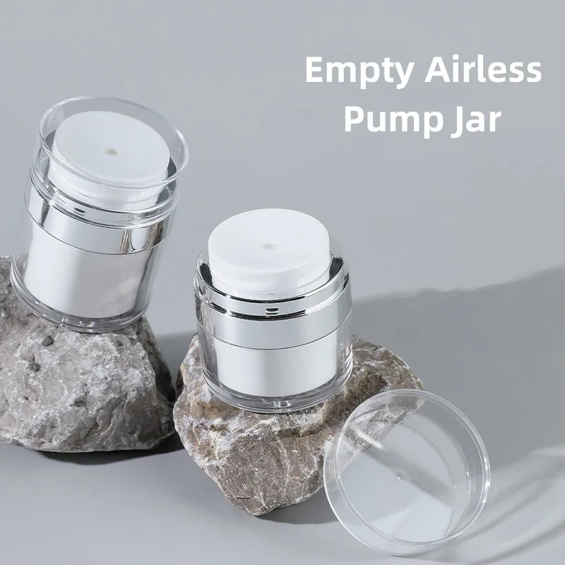 

Empty Airless Pump Jar Refillable Creams Gels Lotions Dispenser Travel Leak Proof Cosmetic Container Vacuum Bottle New