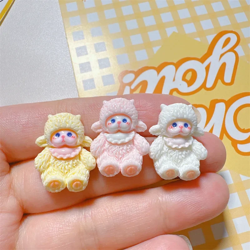 DIY милая мультяшная заколка для волос в виде овцы аксессуары из смолы самодельные