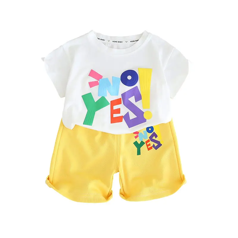 2 шт./комплект Детские хлопковые футболки и шорты