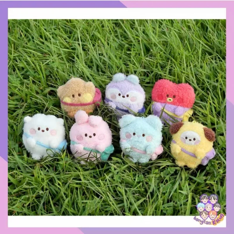Фото Аниме-брелок BT21 Кукки Тата Чимми, плюшевая игрушка, креативный новый милый аксессуар для рюкзака, кукла-подвеска, подарок для друзей. №3