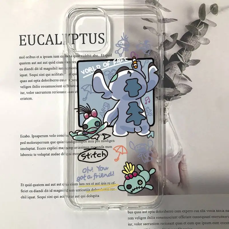 Stitch Phone Case For iPhone 11 12 13 14 Mini Pro Max XR X XS TPU Clear Case For 8 7 6 Plus SE 2020