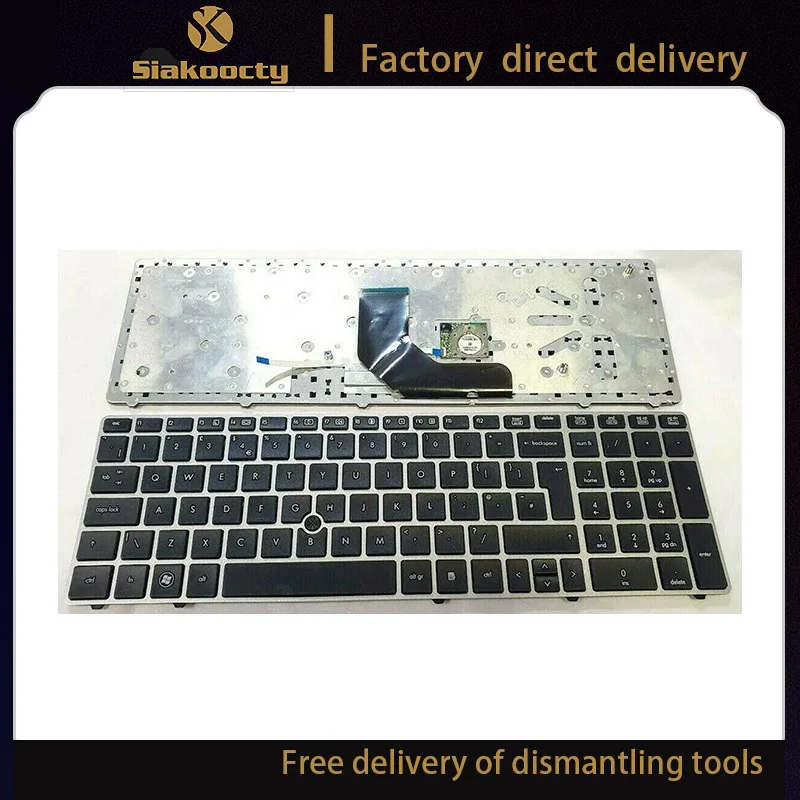 

Новая клавиатура Siakoocty HP PROBOOK 6560B 6565B/ELITEBOOK 8560P с английской серебристой рамкой 641179-031