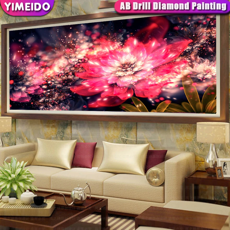 

Yimeido Large Size 5D Diy AB Diamond Embroidery Flower Mandala Full Diamond Painting Landscape Square/Round Cross Stitch Mosaic