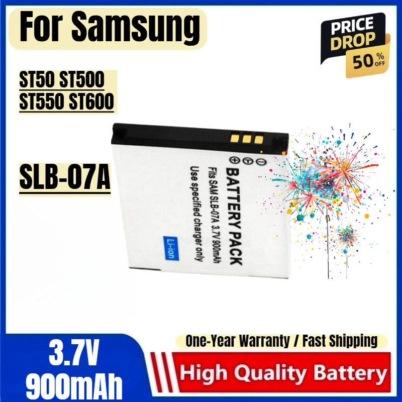 Фото Аккумулятор SLB-07A 3.7V 900mAh и зарядное устройство для камер Samsung ST50 ST500 ST550 ST600 №1