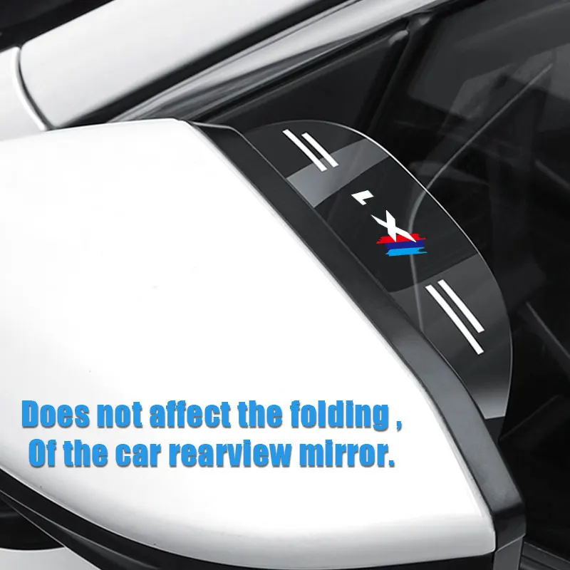 

2Pcs Car Rear View Mirror Rain Eyebrow Visor Sun Shade Snow Guard Weather Shield Cover Auto Accessories For BMW X1 Logo