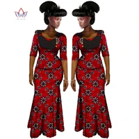 summer traditional african womens clothing half sleeve custom clothing female ankara two piece sets womens outifits wy587
