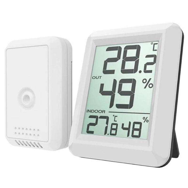 

Digital Wireless Hygrometer Lcd Thermometer Indoor Outdoor Electronic Temperature Humidity Monitor Weather Station Alarm Clocks