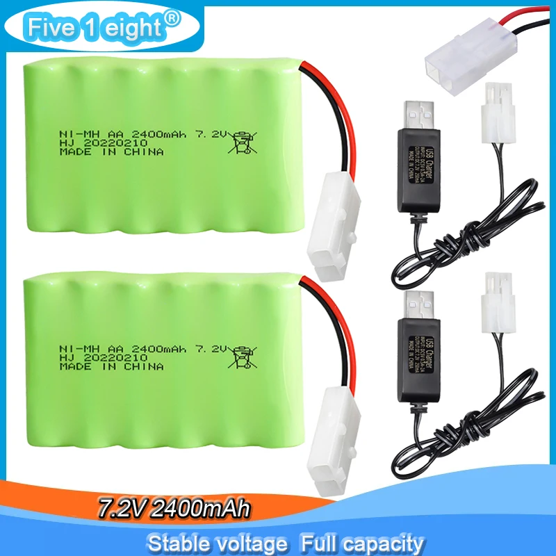 Ni-MH аккумуляторная батарея типа АА 7 2 В 2400 мАч со стандартным разъемом Tamiya для