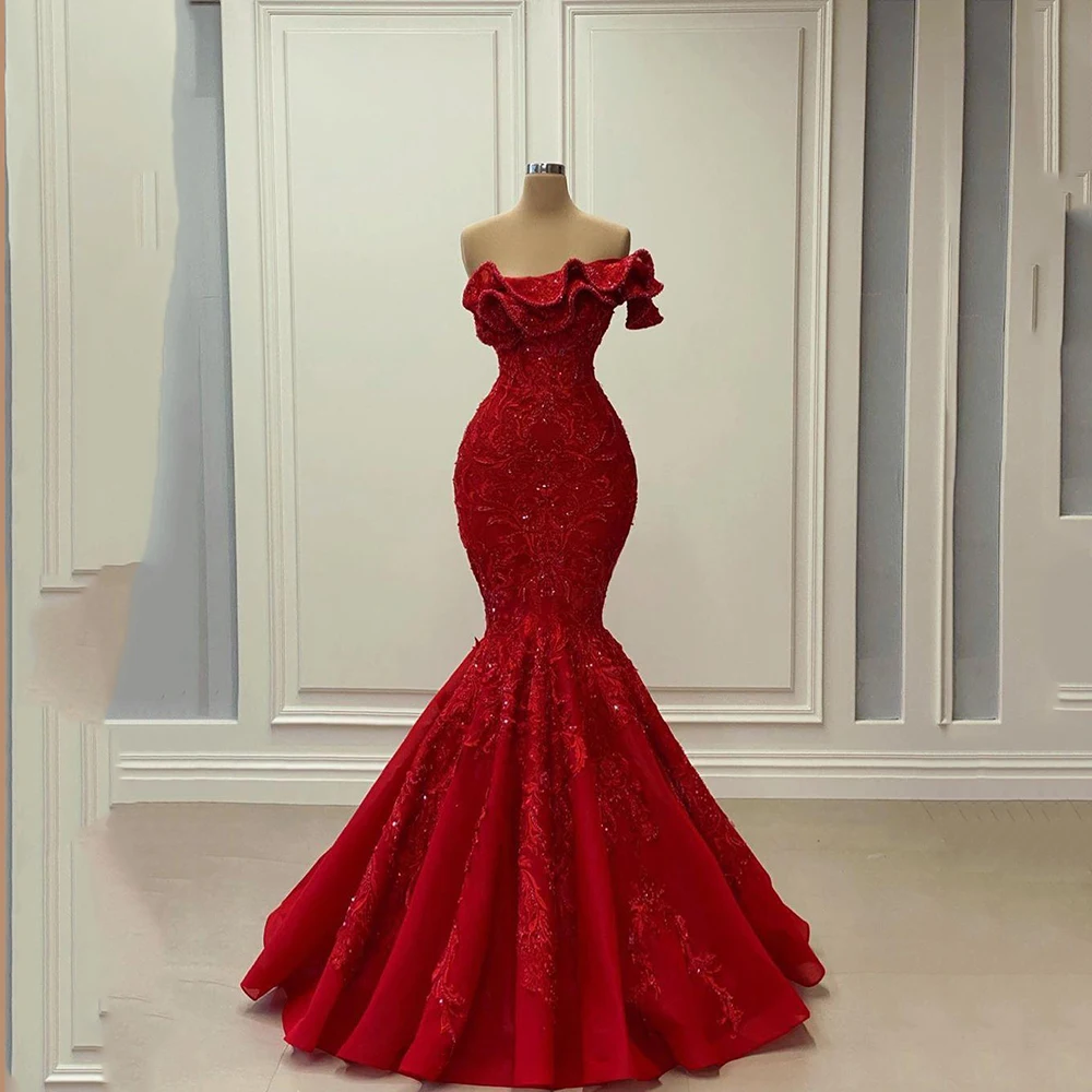 

2022 арабское Aso Ebi роскошные сексуальные вечерние платья с юбкой-годе, кружевные Выпускные платья с бисером, винтажные Формальные платья для ...