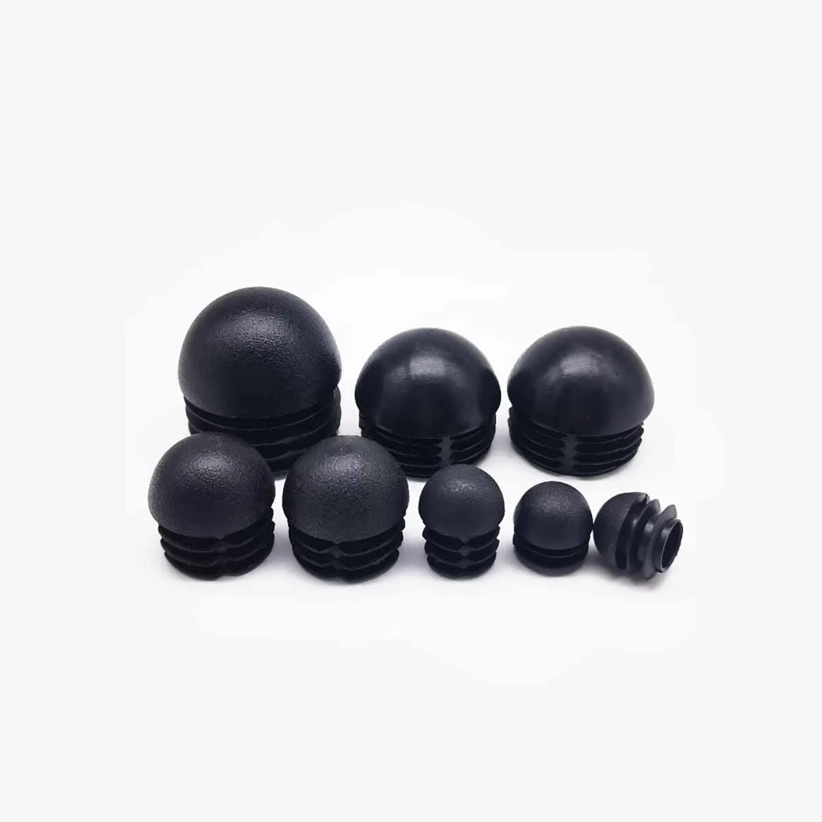 Черная пластиковая заглушка с круглой головкой Полусферическая изогнутой