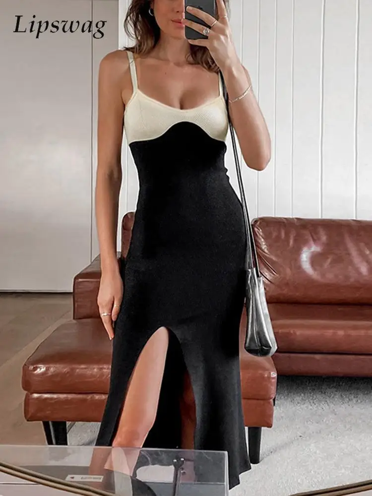 

Женское элегантное офисное облегающее платье с Боковым Разрезом, модное лоскутное облегающее вечернее платье, женское сексуальное платье ...