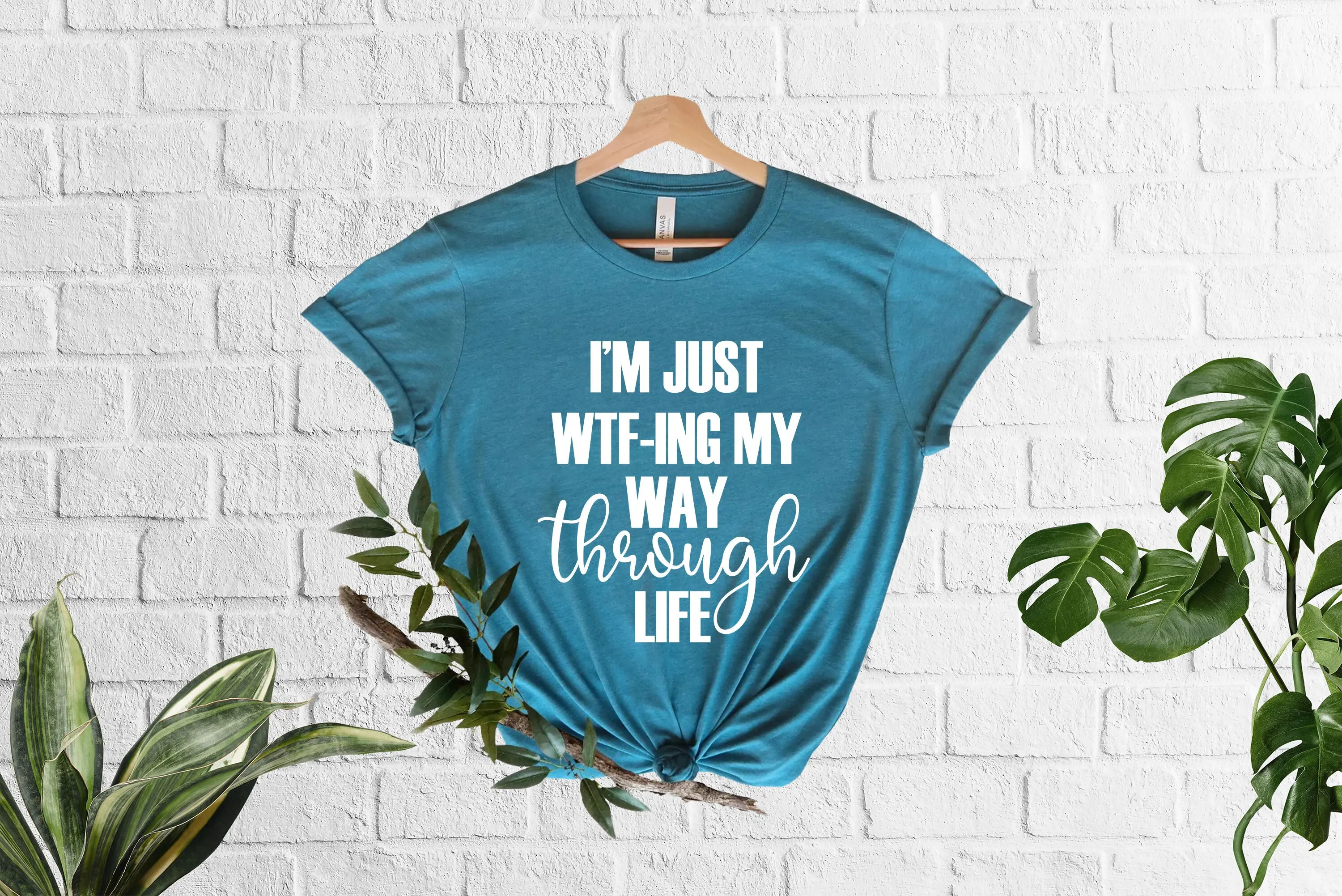 I'm Just WTF ing My Way Through Life футболка цитаты саркастический юмор творческие слова