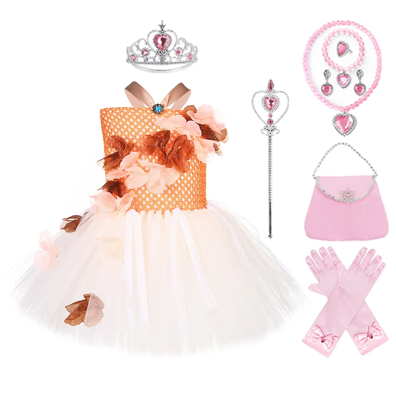 Платье принцессы Моана и Покахонтас корона волшебная палочка сумка перчатка