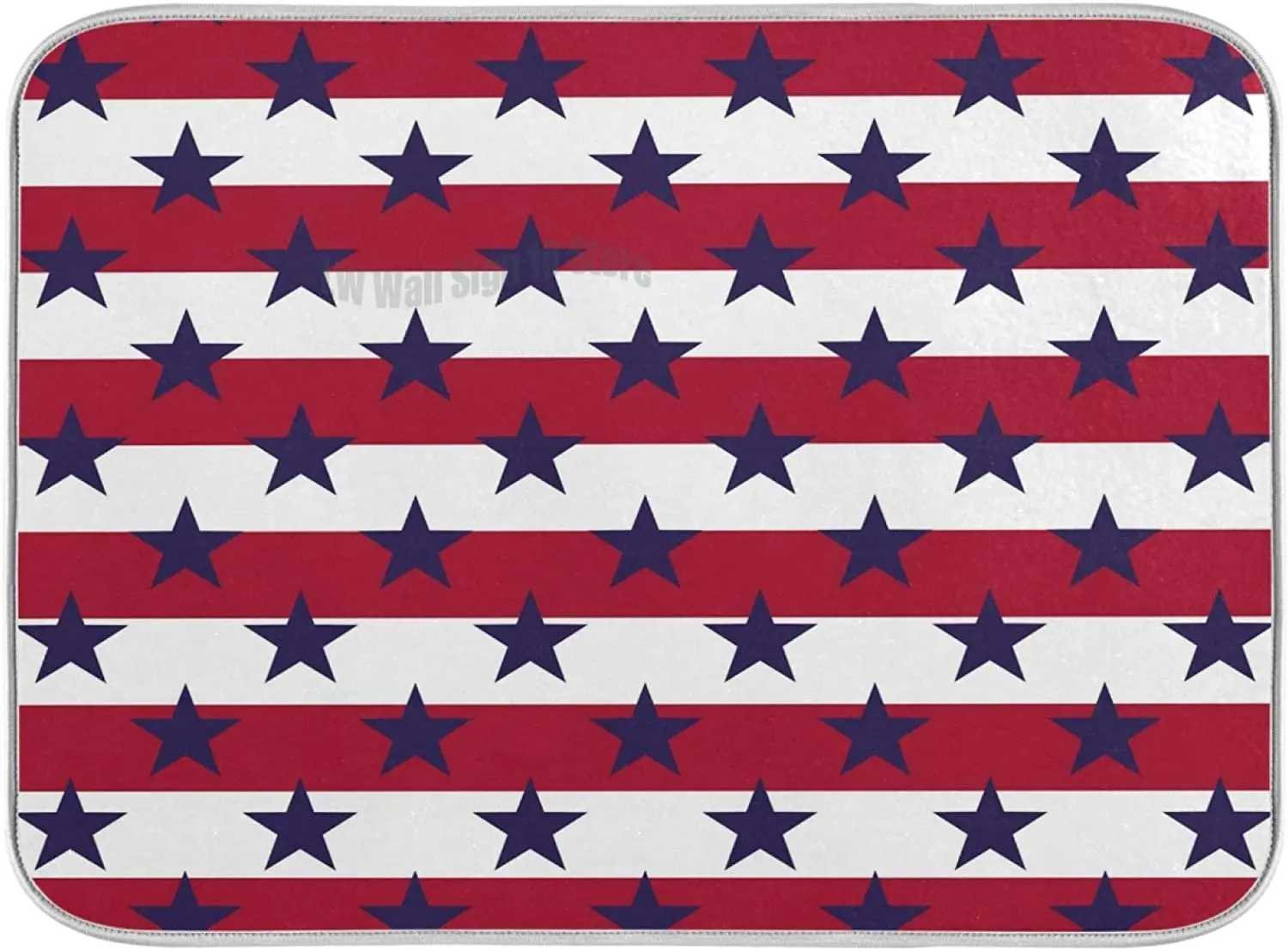 

USA Star Navy 4Th July Dish Drying Mat 18x24 inch for Kitchen Memorial Independence Stripe Dish Drainer