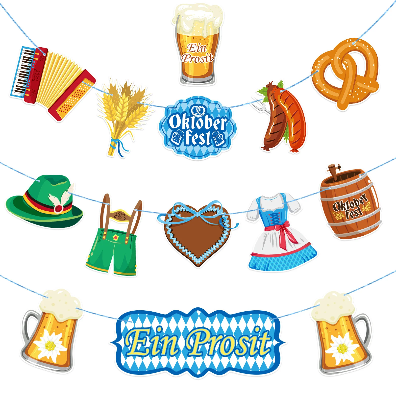 

Bavaria Party Backdrop Decoration Oktoberfest Decorations Hanging Banner Flag Garland