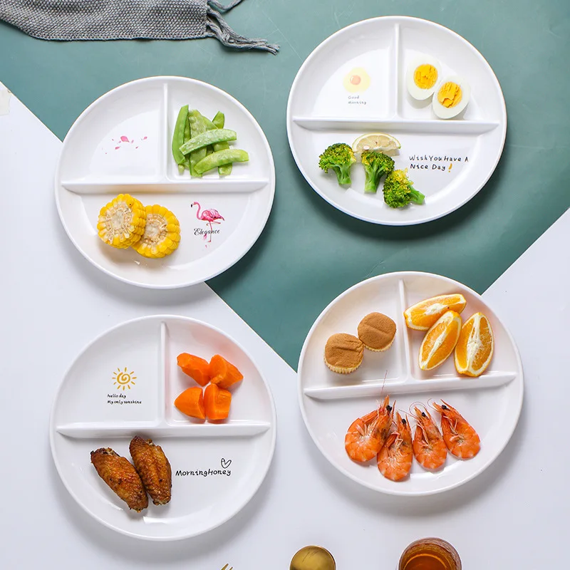 Fett Reduzieren Platte Teilen Eine Person Frühstück Teller, kinder Platte Teilen Mesh Platte Melamin Material Abendessen Platten