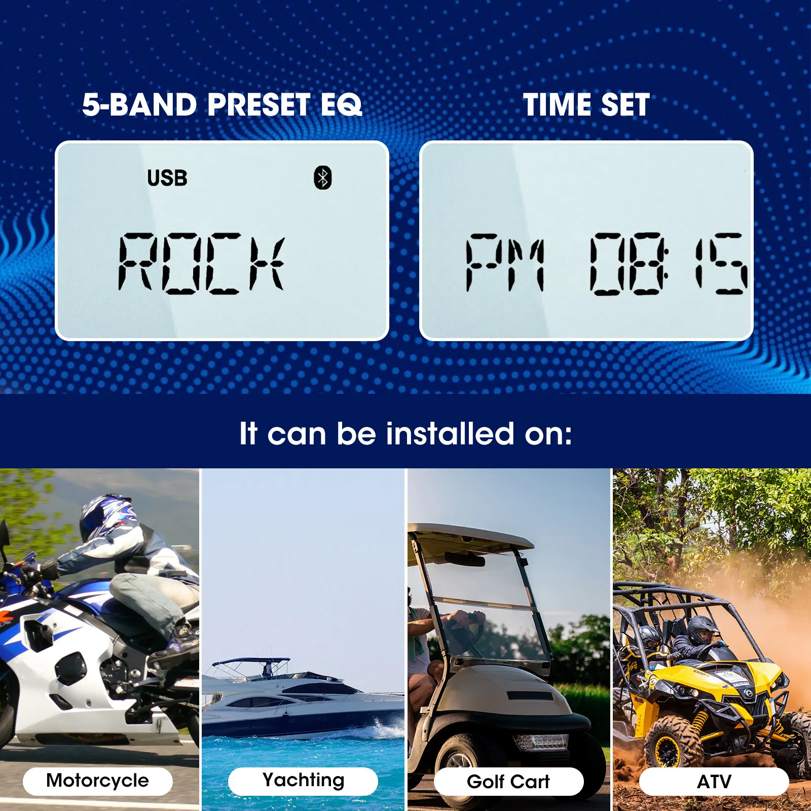 Морской радиоприемник для лодки стерео Bluetooth FM AM цифровой медиа-аудиоплеер IPX5