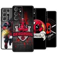 marvel avengers deadpool for samsung galaxy s22 s21 s20 ultra plus pro s10 s9 s8 s7 4g 5g soft tpu black phone case capa cover