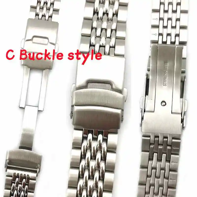 22mm 316L Stainless Steel Bead of Rice Universal Straight End Watch Strap Band Bracelet Fit for SKX007 Dive Watch