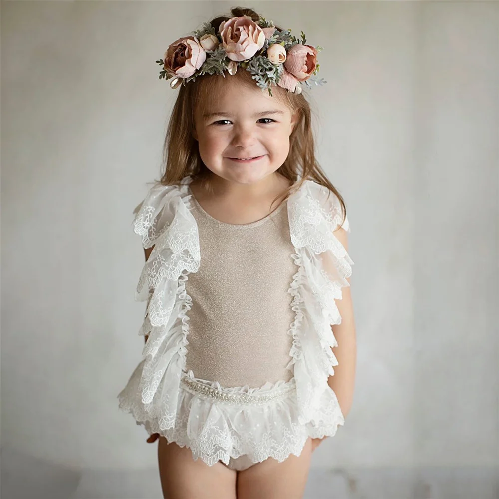 

0-24 Months Newborn Baby Girls Summer Lace Romper Cute Kids Ribbon Tie-Knot Bodysuit Toddler Infant Ballet Princess Clothes