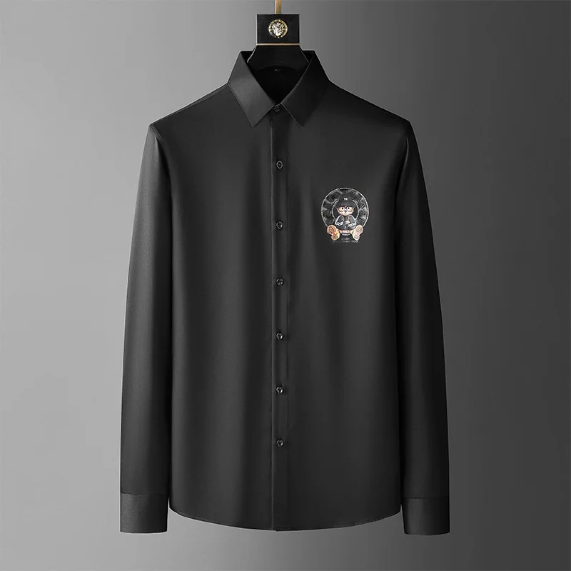 

Men's shirt 2022 new spring long sleeve shirt men's hot drill heavy craft trend European shirt men camisas para hombre