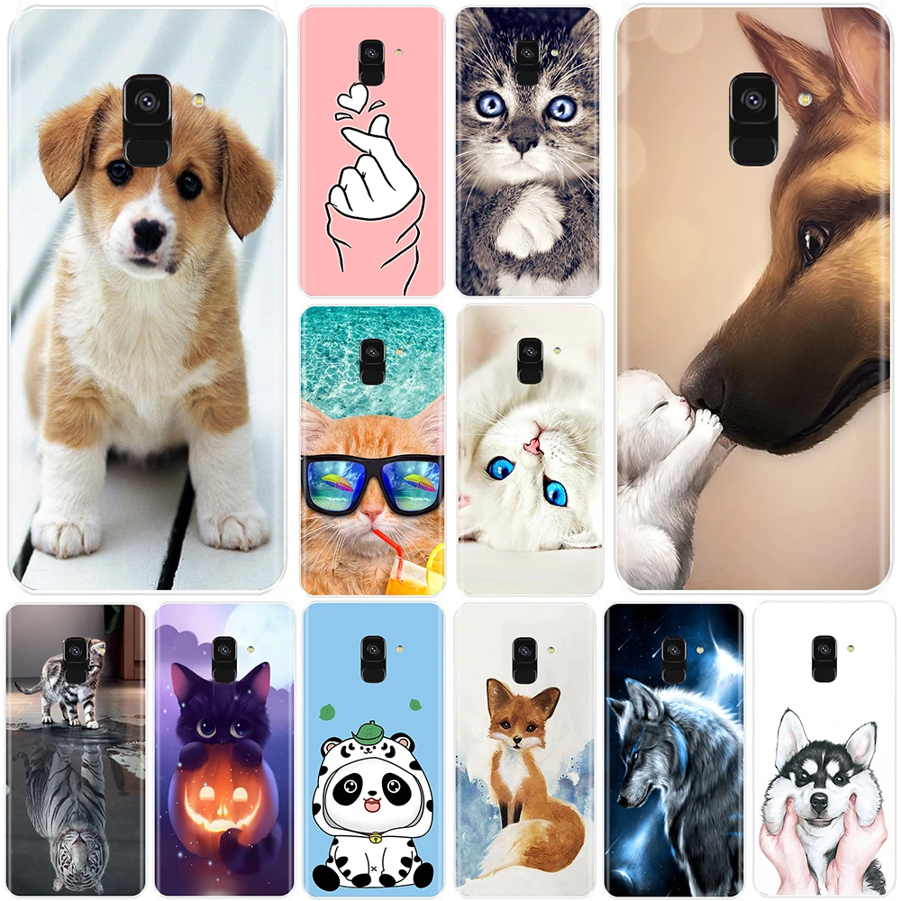 

Silicone Phone Case For Samsung Galaxy A6 A8 Plus 2018 A5 A7 Cute Animals Soft TPU Back Cover Samsung A3 A5 A7 2016 2017