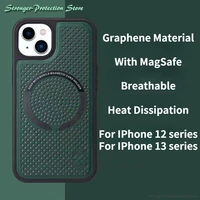 magsafe graphene vent hole cases for iphone 13 12 pro max heat dissipation breathable cooling cover for iphone 13 12 pro fundas
