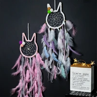 girl heart dream catcher national feather ornaments lace ribbons feathers tapestry wall hanging girls room decor dreamcatcher