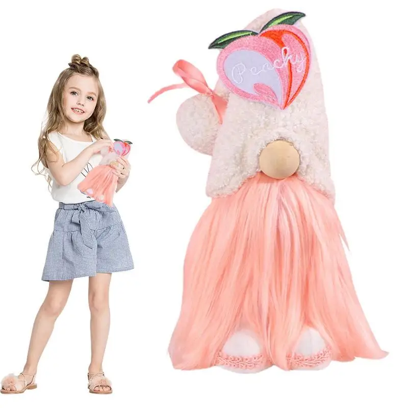 

Stylish Plush Doll Pink Faceless Doll Peach Theme Create Atmosphere Cute Plush Dwarf Toy Shop Window Gnome Ornament