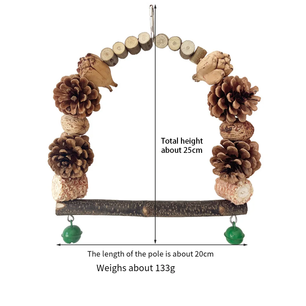 Игрушка-попугай жевательная игрушка стоячий окунь Натуральный Орех деревянный