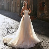 eightre sexy boho wedding dresses elegant sweetheart applique bride dress sweep train a line wedding evening prom gown plus size