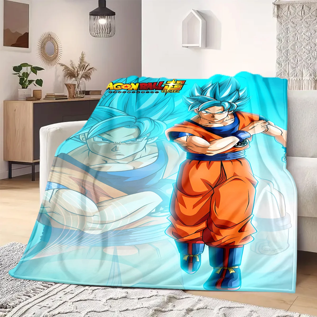 Фото Одеяло с принтом Dragon Ball Z, теплое, удобное фланелевое одеяло, подходит для спален, диванов, кроватей, стульев, путешествий -QIAO24 №4