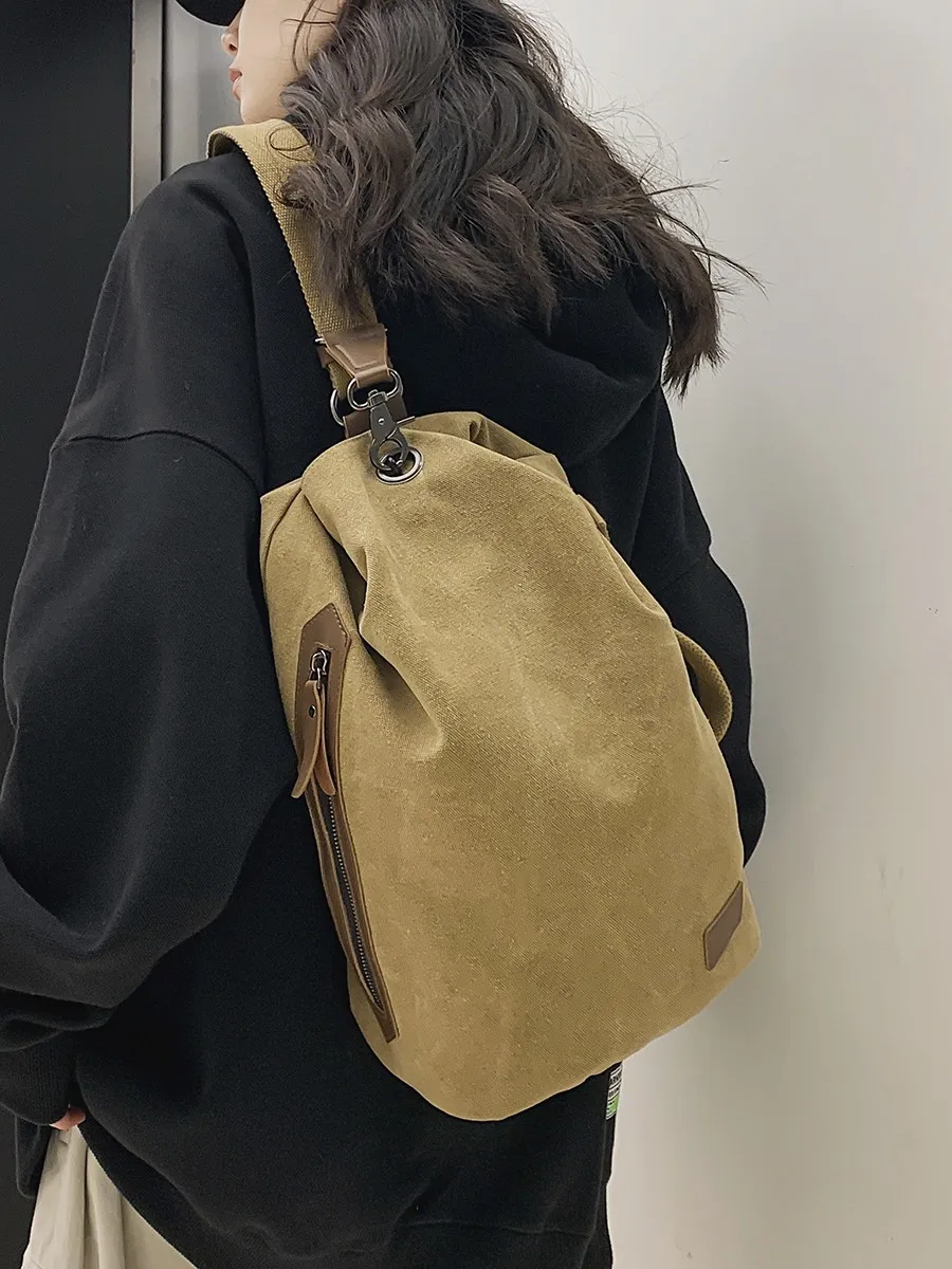 

Холщовая Сумка для мужчин и женщин, вместительная японская винтажная сумка через плечо, многофункциональная и модная сумка через плечо