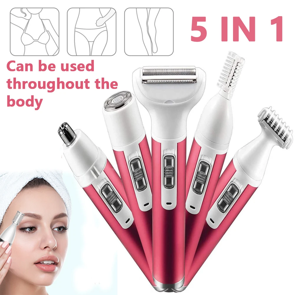 

5 in 1 Women Epilator Female Eyebrow Trimmer Lady Shaver For Hair Removal Shaving Machine Face Depilator Bikini Depilatory