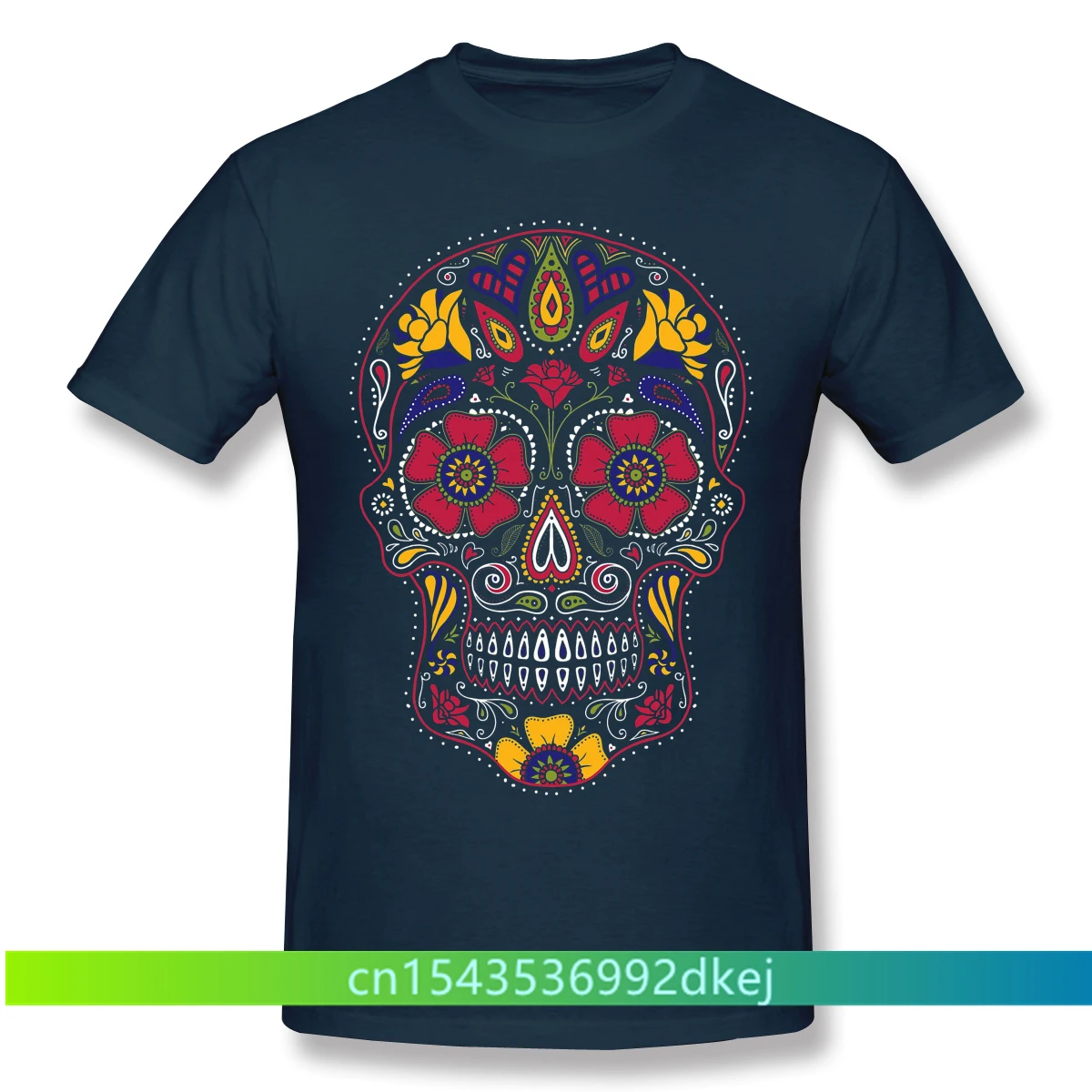 

Mexican Sugar Skull Funny 2021 New Arrival TShirt Day Of The Dead Oversize Cotton Shirt for Men T-Shirt