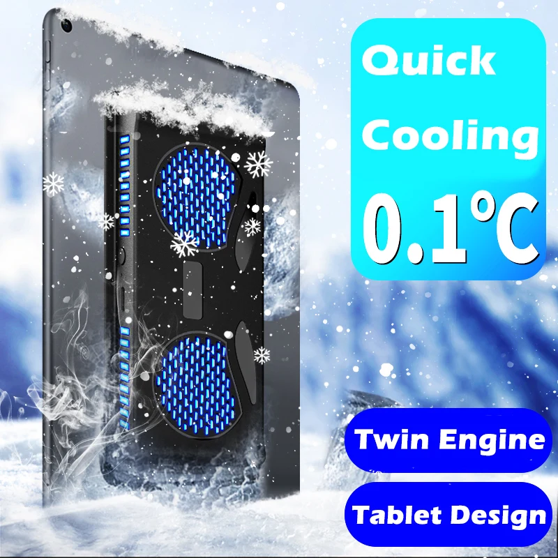 Dual Module Tablet Cooler Pad High Power Cooling Fan 10 Inch Semiconductor Radiator for Mobile Phone Ipad Tablet Cooling Pad