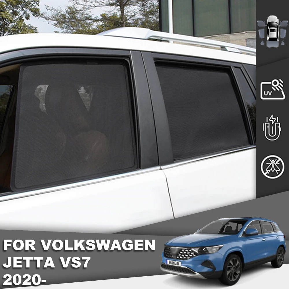 

For Volkswagen VW Jetta VS7 2020 2021 Magnetic Car Sunshade Front Windshield Mesh Frame Curtain Side Window Sun Shade