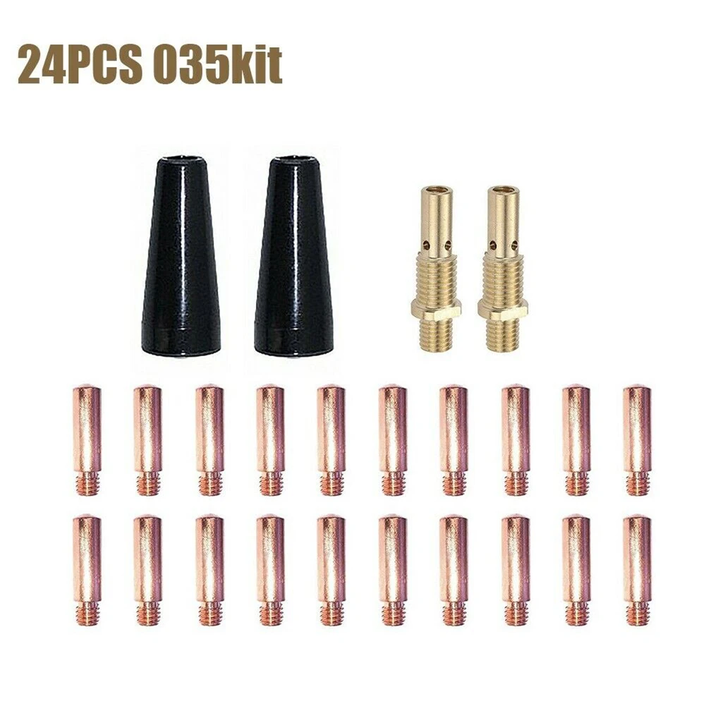 

24 Pcs Welding MIG Tool Kit For 100L Or #1 Gasless Nozzle KP1939-1 Part .035kit , .030kit Soldering Kit Airless Nozzles