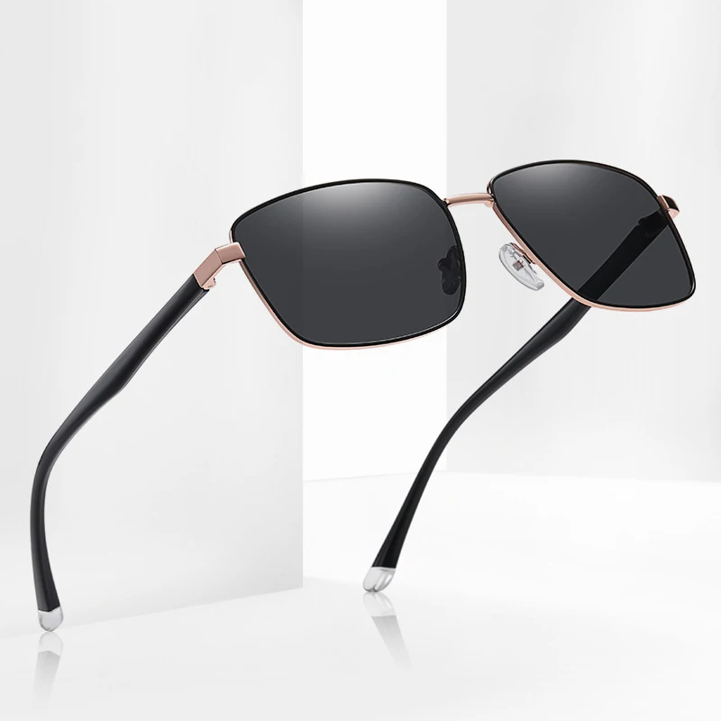 Box sunshade sunglasses Classic stainless steel TAC sunglasses Men's sports sunshades