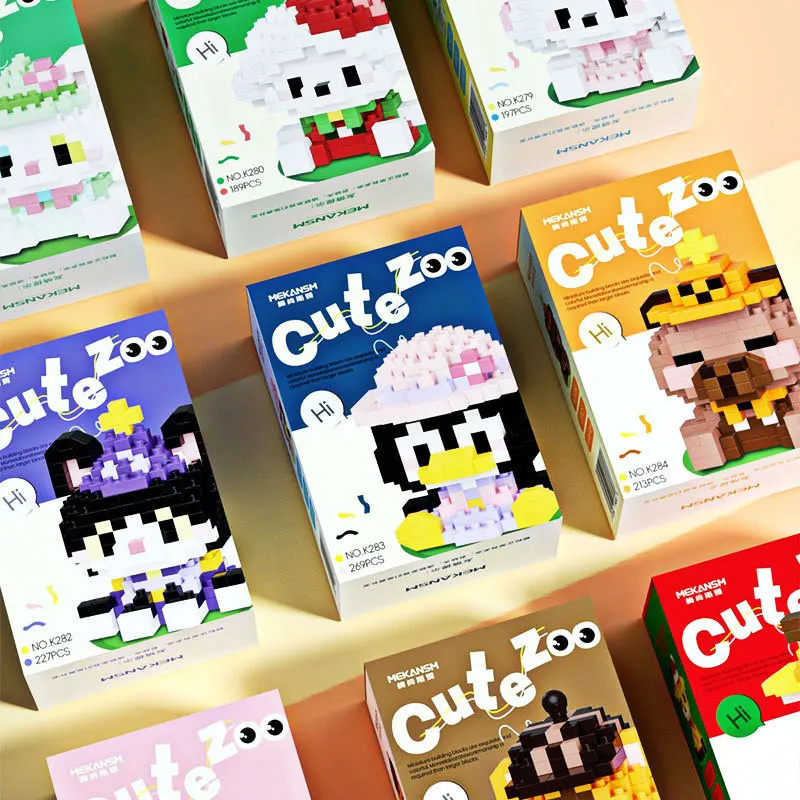 Веселые строительные блоки для вечеринок с животными собранные игрушки тигр